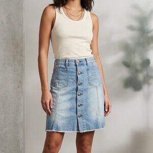 Mcguire Front Buttoned Jean Skirt